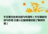 牛甘果生吃有功效與作用嗎（牛甘果的功效與作用 以便人們能夠更好的了解其作用）