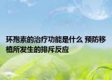 環(huán)孢素的治療功能是什么 預(yù)防移植所發(fā)生的排斥反應(yīng)