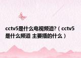 cctv5是什么電視頻道?（cctv5 是什么頻道 主要播的什么）