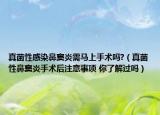 真菌性感染鼻竇炎需馬上手術(shù)嗎?（真菌性鼻竇炎手術(shù)后注意事項(xiàng) 你了解過嗎）