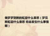 做夢(mèng)夢(mèng)到斷的蛇是什么意思（夢(mèng)見(jiàn)斷蛇是什么意思 將會(huì)發(fā)生什么事情呢）