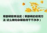 草胺磷除草溫度（草胺磷的使用方法 這么做將雜草除得干干凈凈）