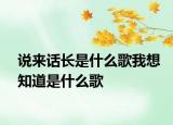 說(shuō)來(lái)話長(zhǎng)是什么歌我想知道是什么歌