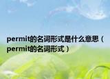 permit的名詞形式是什么意思（permit的名詞形式）