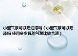小型氣泵可以噴油漆嗎（小型氣泵可以噴漆嗎 使用多少瓦的氣泵比較合適）