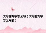大寫(xiě)的九字怎么寫(xiě)（大寫(xiě)的九字怎么寫(xiě)的）