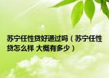 蘇寧任性貸好通過嗎（蘇寧任性貸怎么樣 大概有多少）