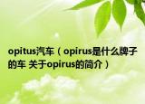opitus汽車（opirus是什么牌子的車 關于opirus的簡介）