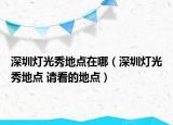 深圳燈光秀地點在哪（深圳燈光秀地點 請看的地點）