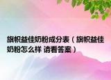 旗幟益佳奶粉成分表（旗幟益佳奶粉怎么樣 請(qǐng)看答案）