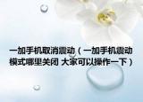 一加手機取消震動（一加手機震動模式哪里關(guān)閉 大家可以操作一下）
