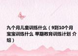 九個月兒童訓(xùn)練什么（9到10個月寶寶訓(xùn)練什么 早期教育訓(xùn)練計劃 介紹）