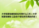大學班委有哪些職位負責什么工作（大學班委有哪些 以及各個職位所負責的內(nèi)容）