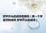 好字開頭的成語有哪些（第一個字是好的成語 好字開頭的成語）
