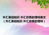 外匯基礎(chǔ)知識(shí) 外匯你真的懂嗎英文（外匯基礎(chǔ)知識(shí) 外匯你真的懂嗎）