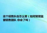 這個銷售隊伍怎么管（如何管理監(jiān)督銷售團隊 你會了嗎）