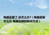 電腦藍屏了,該怎么辦?（電腦籃屏怎么辦 電腦藍屏的解決方法）