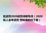 蛇運勢2020運勢詳解每月（2020蛇人全年運勢 想知道的往下看）