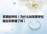 芙蓉的學(xué)校（為什么叫芙蓉學(xué)校 現(xiàn)在你弄懂了嗎）