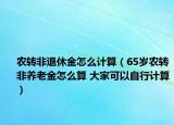 農(nóng)轉(zhuǎn)非退休金怎么計算（65歲農(nóng)轉(zhuǎn)非養(yǎng)老金怎么算 大家可以自行計算）