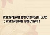 紫色煙花原唱 你都了解嗎是什么歌（紫色煙花原唱 你都了解嗎）