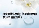凱美瑞什么音響（凱美瑞的音響怎么樣 請看效果）