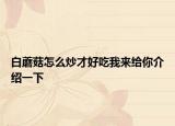白蘑菇怎么炒才好吃我來給你介紹一下