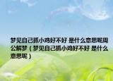夢(mèng)見(jiàn)自己抓小雞好不好 是什么意思呢周公解夢(mèng)（夢(mèng)見(jiàn)自己抓小雞好不好 是什么意思呢）