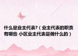 什么是業(yè)主代表?（業(yè)主代表的職責有哪些 小區(qū)業(yè)主代表是做什么的）