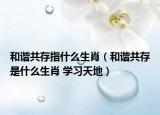 和諧共存指什么生肖（和諧共存是什么生肖 學(xué)習(xí)天地）