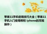 蘋果11手機使用技巧大全（蘋果11手機入門使用教程 iphone的常規(guī)操作）