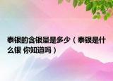 泰銀的含銀量是多少（泰銀是什么銀 你知道嗎）