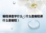 編程課是學(xué)什么（什么是編程課 什么是編程）