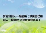 夢(mèng)到和別人一起插秧（夢(mèng)見(jiàn)自己和別人一起插秧 這是什么預(yù)兆嗎）