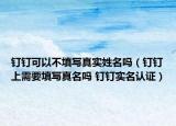 釘釘可以不填寫真實(shí)姓名嗎（釘釘上需要填寫真名嗎 釘釘實(shí)名認(rèn)證）