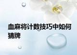 血麻將計數(shù)技巧中如何猜牌