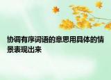 協(xié)調(diào)有序詞語(yǔ)的意思用具體的情景表現(xiàn)出來
