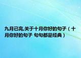 九月已完,關于十月你好的句子（十月你好的句子 句句都是經(jīng)典）