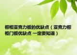 櫥柜亞克力板的優(yōu)缺點（亞克力櫥柜門板優(yōu)缺點 一定要知道）