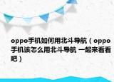 oppo手機如何用北斗導航（oppo手機該怎么用北斗導航 一起來看看吧）
