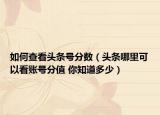 如何查看頭條號分?jǐn)?shù)（頭條哪里可以看賬號分值 你知道多少）