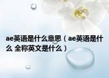 ae英語(yǔ)是什么意思（ae英語(yǔ)是什么 全稱(chēng)英文是什么）