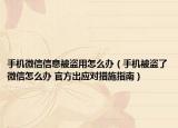 手機(jī)微信信息被盜用怎么辦（手機(jī)被盜了微信怎么辦 官方出應(yīng)對(duì)措施指南）