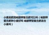 小麥底肥用硫酸鉀復(fù)合肥可以嗎（硫酸鉀復(fù)合肥種小麥好嗎 硫酸鉀型復(fù)合肥適合小麥嗎）