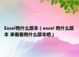 Excel有什么版本（excel 有什么版本 來(lái)看看有什么版本吧）