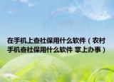 在手機上查社保用什么軟件（農村手機查社保用什么軟件 掌上辦事）