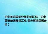 初中英語單詞分類歸納匯總（初中英語單詞分類匯總 部分英語單詞分類）