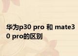 華為p30 pro 和 mate30 pro的區(qū)別