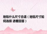 地毯什么尺寸合適（地毯尺寸如何選擇 請看回答）