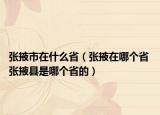 張掖市在什么省（張掖在哪個省 張掖縣是哪個省的）